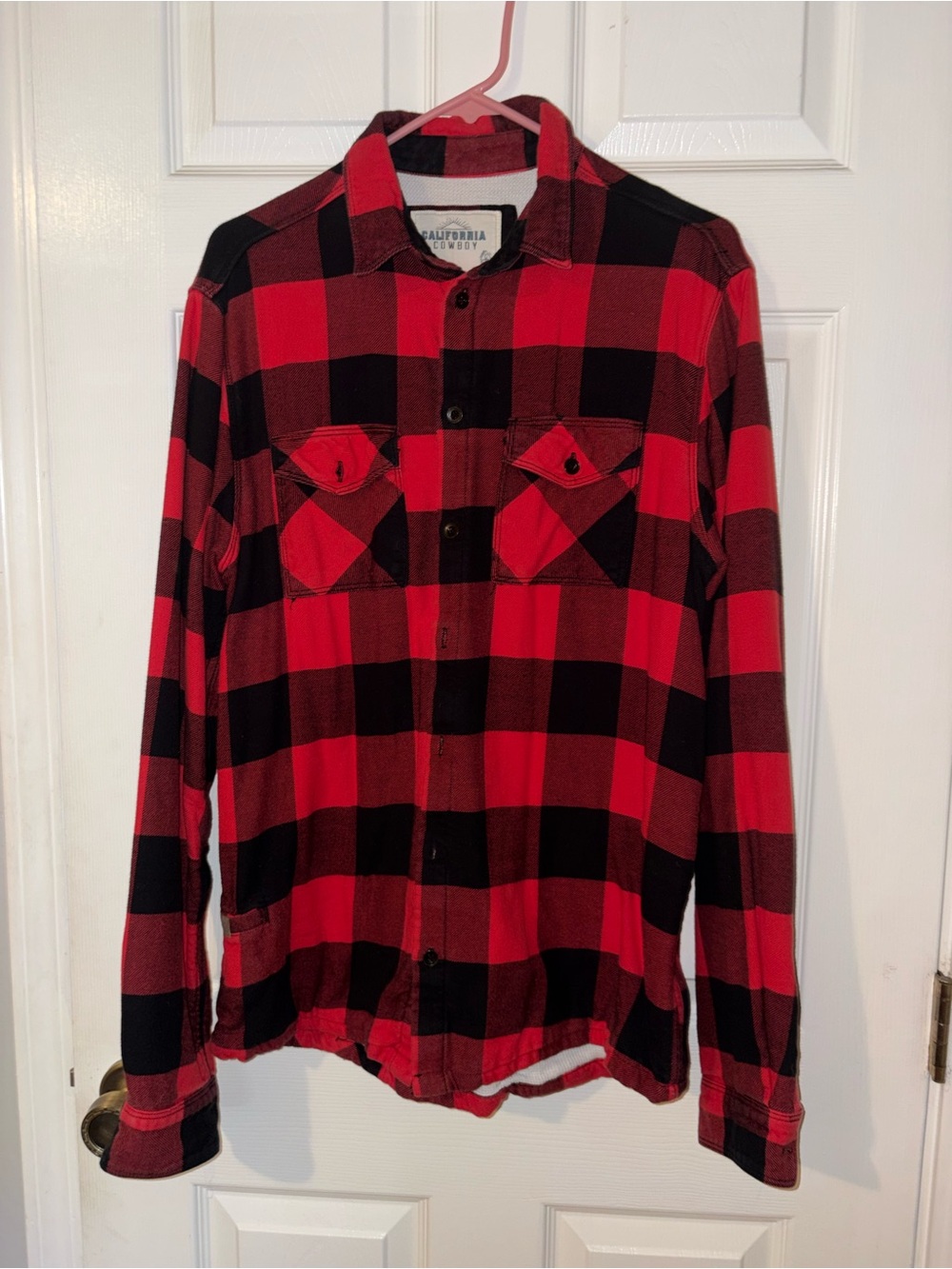California Cowboy Red and Black Buffalo Check Shirt Jacket
